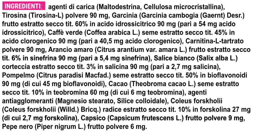 Ingredienti Zero Fat Model Supps